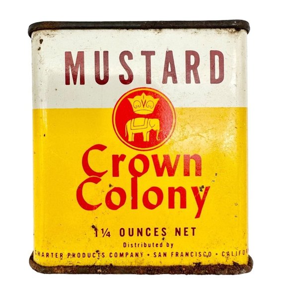 Vintage Set of 4 Spice Tins McCormick Sauer's Crown Colony - Picture 9 of 12